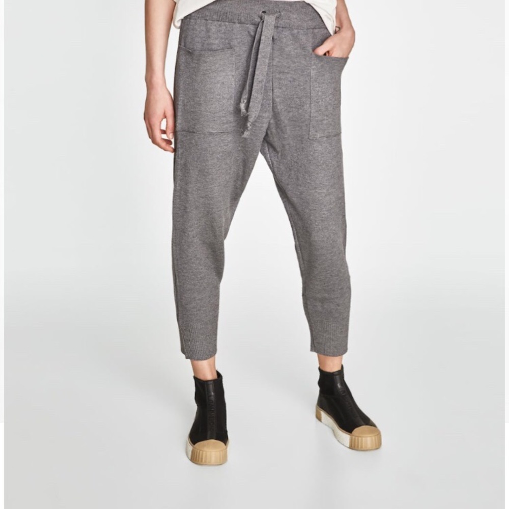 Zara sweater knit joggers black